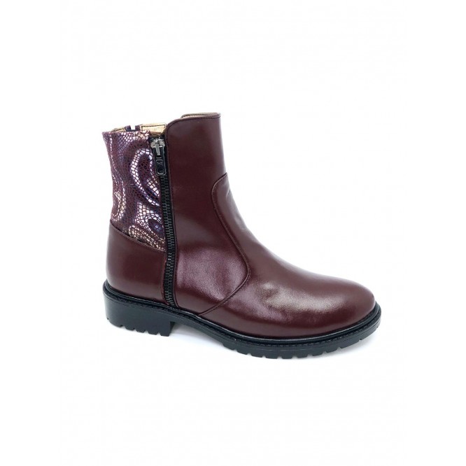 Ghete din piele naturala 318-Bordo-204