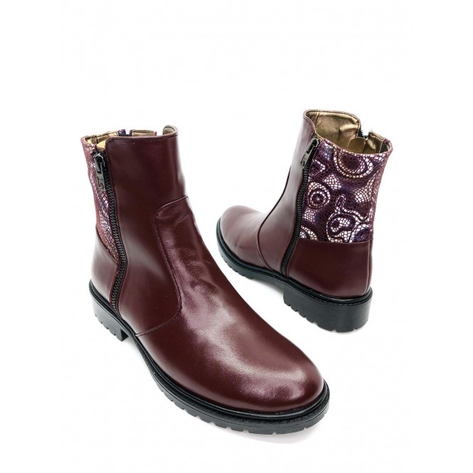 Ghete din piele naturala 318-Bordo-204