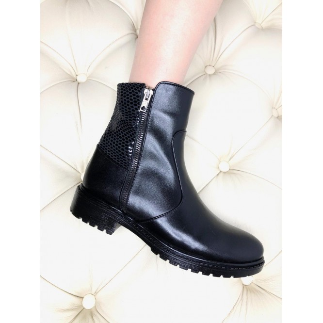Ghete din piele naturala 318-Negru-1281