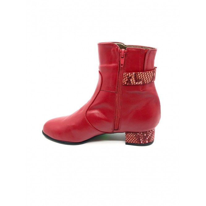 Ghete din piele naturala 320-Rosu-158