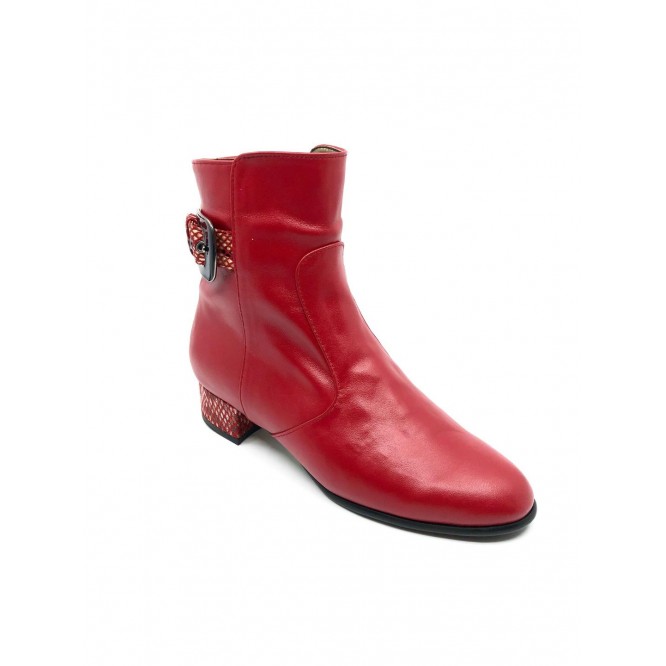 Ghete din piele naturala 320-Rosu-158