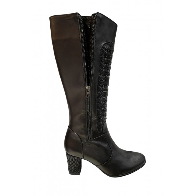 Cizme din piele naturala 345-negru-1281