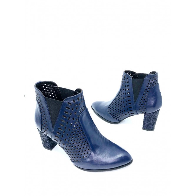 Ghete din piele naturala 537L-bleumarin