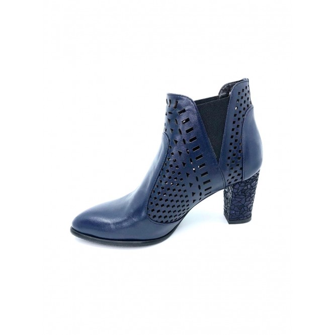 Ghete din piele naturala 537L-bleumarin