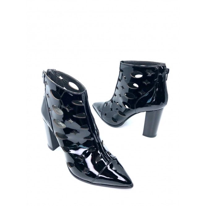 Ghete din piele naturala 569L-Lac negru