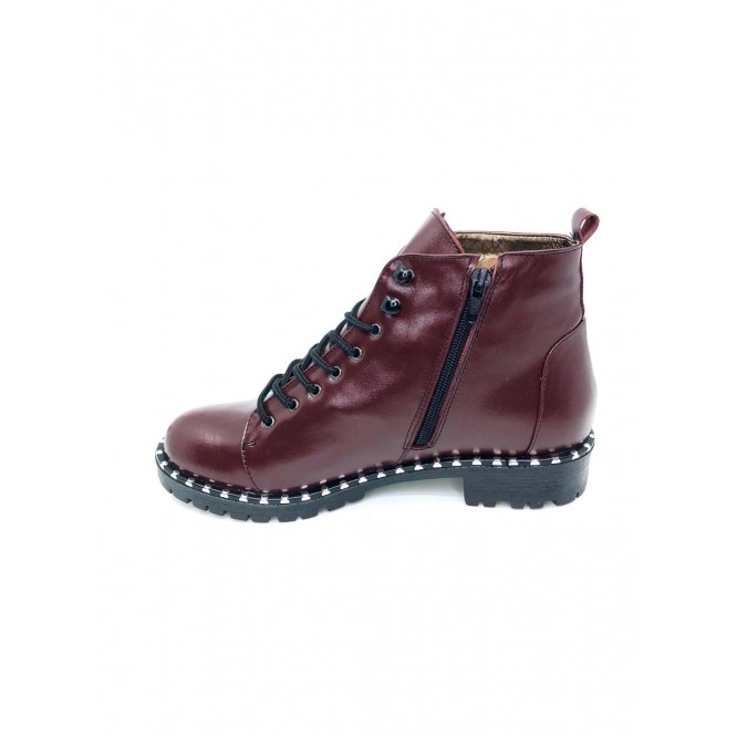 Ghete din piele naturala 593-Bordo