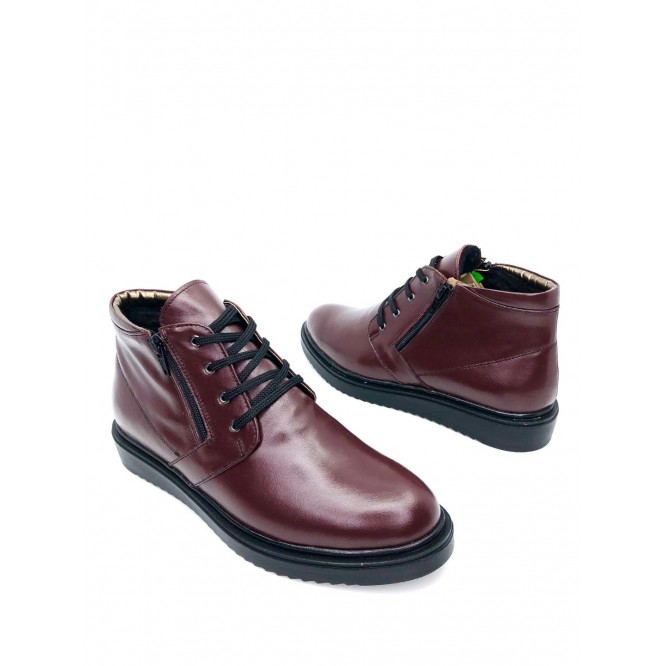 Ghete din piele naturala 595-Bordo