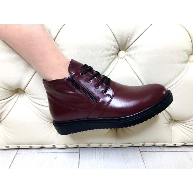 Ghete din piele naturala 595-Bordo