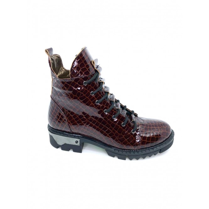 Ghete din piele naturala 600-Croco Maro