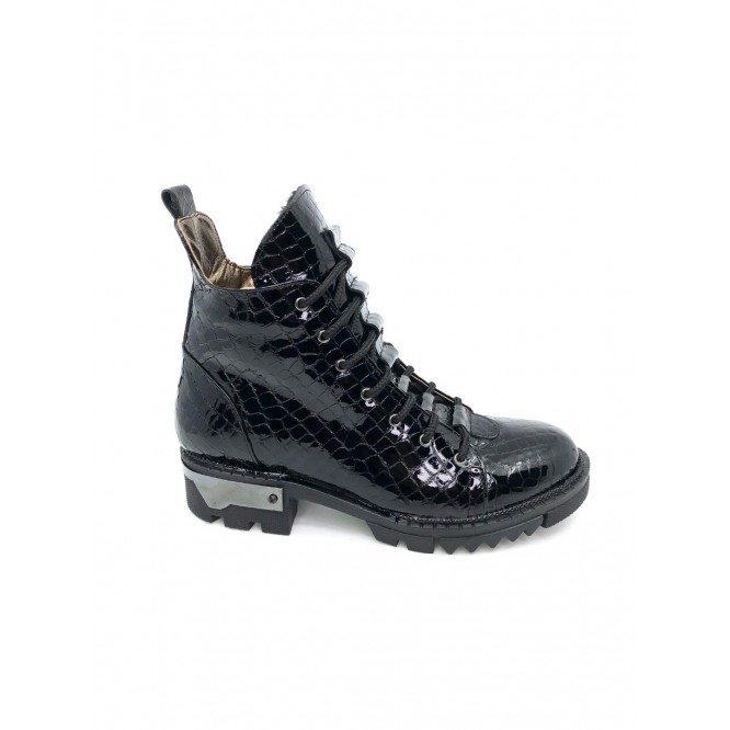Ghete din piele naturala 600-Croco Negru