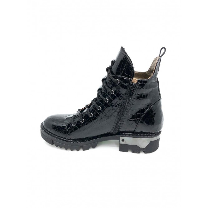 Ghete din piele naturala 600-Croco Negru