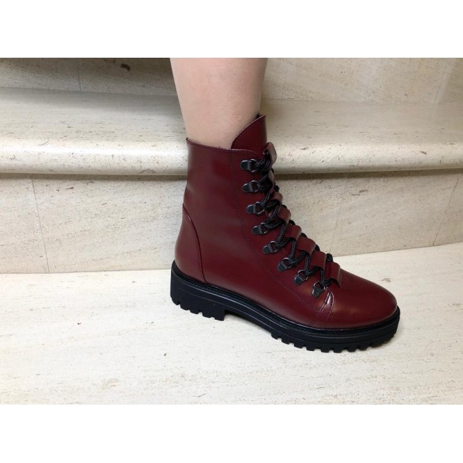 Ghete din piele naturala 602-Bordo