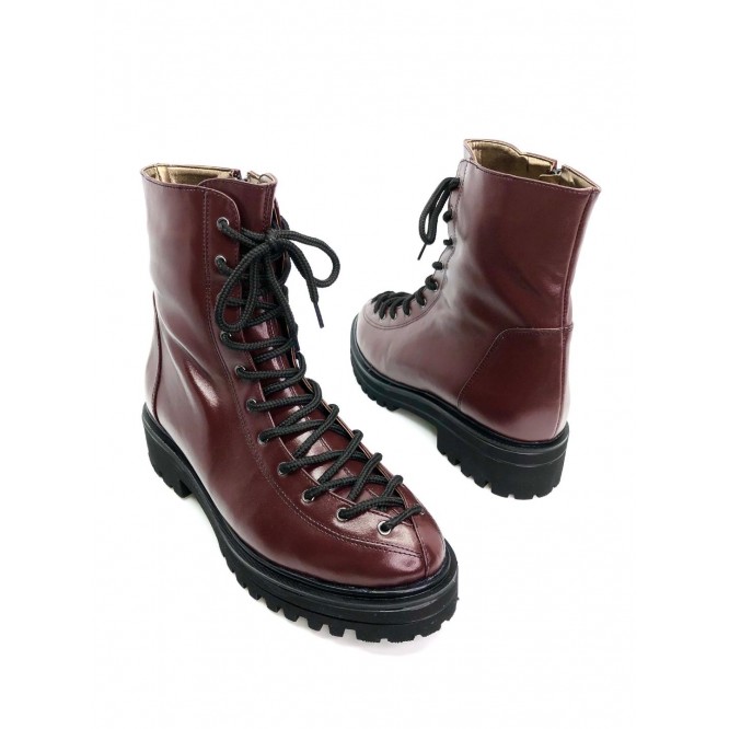Ghete din piele naturala 603-Bordo