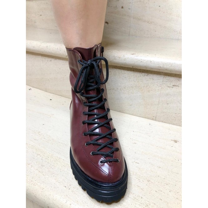 Ghete din piele naturala 603-Bordo