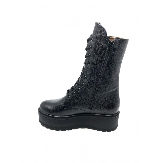 Ghete din piele naturala 604-Negru Bizon