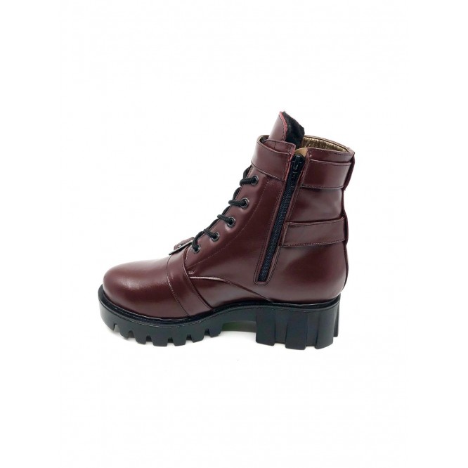Ghete din piele naturala 605-Bordo
