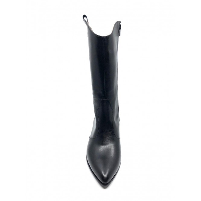 Ghete din piele naturala 606A-Negru