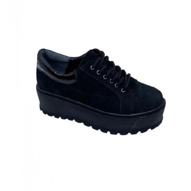 Pantofi din piele naturala 614-Ant. Negru-Lac