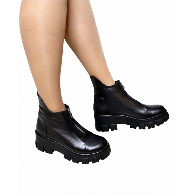 Ghete din piele naturala 648-negru