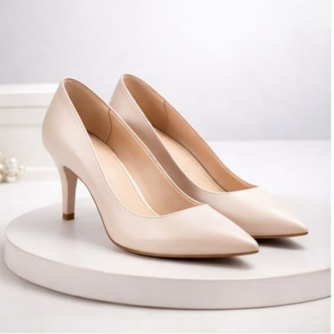 PANTOFI PREMIUM DIN PIELE NATURALA  662 CREM SIDEF -293