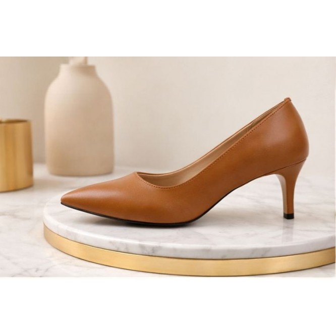 PANTOFI  DIN PIELE NATURALA   662-CARAMEL-221