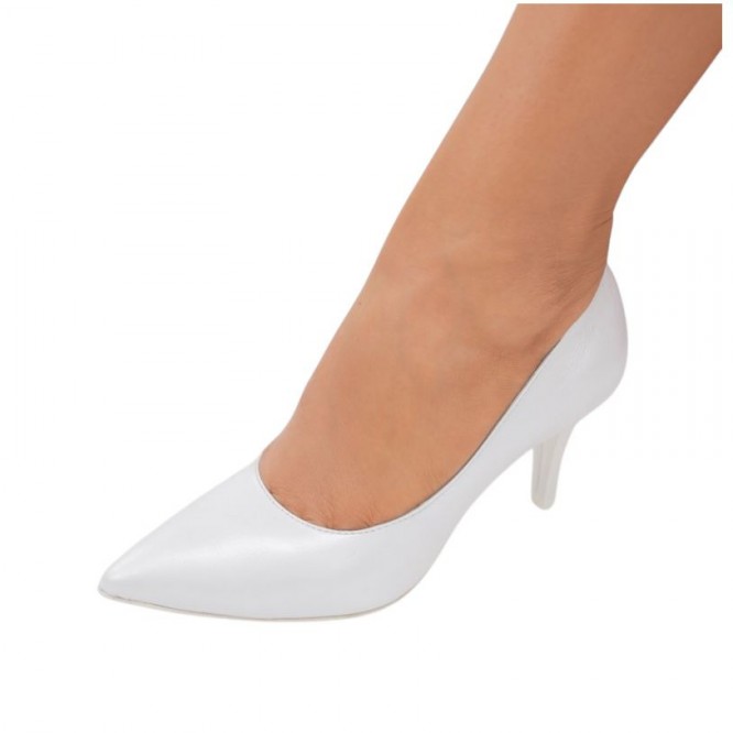 PANTOFI DIN PIELE NATURALA  662-ALB SIDEF