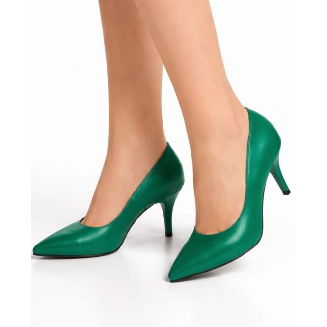 PANTOFI  DIN PIELE NATURALA 662- VERDE -261