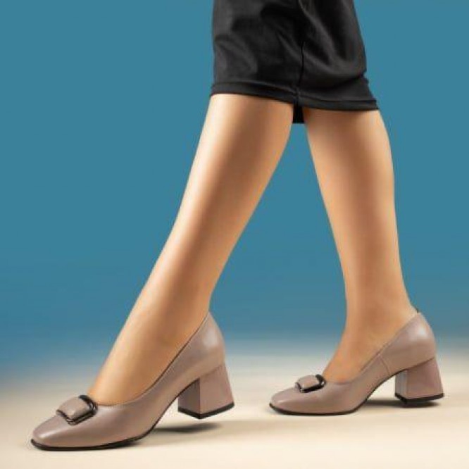 PANTOFI PREMIUM DIN PIELE NATURALA   677- BEJ ROZE 311