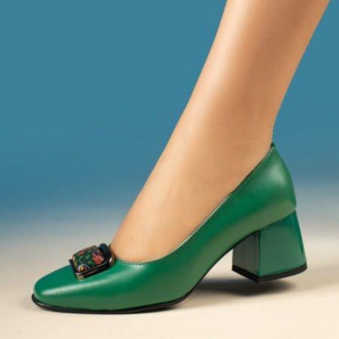PANTOFI PREMIUM DIN PIELE NATURALA MODEL 677- VERDE  261-339