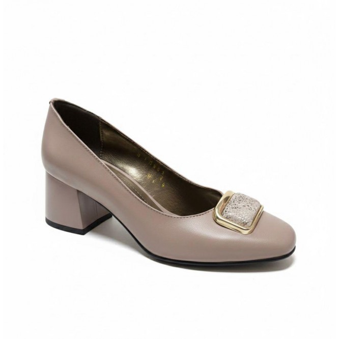 PANTOFI PREMIUM DIN PIELE NATURALA 677 BEJ ROZE 311-294