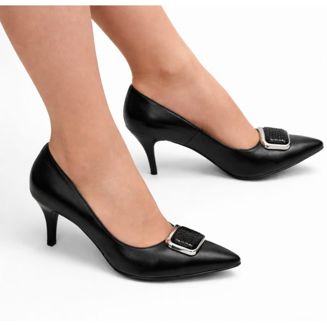 PANTOFI PREMIUM DIN PIELE NATURALA   685 NEGRU 1281