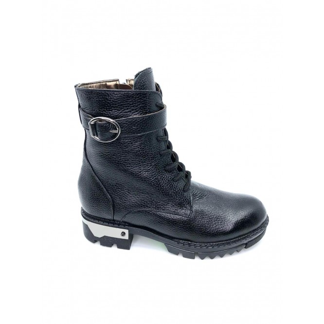 Ghete din piele naturala 839-Negru Bizon