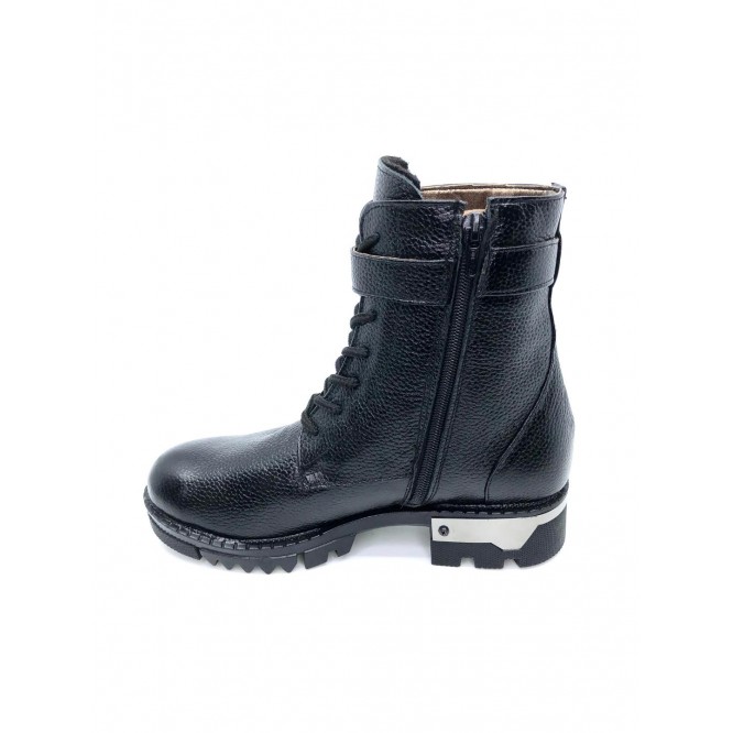 Ghete din piele naturala 839-Negru Bizon