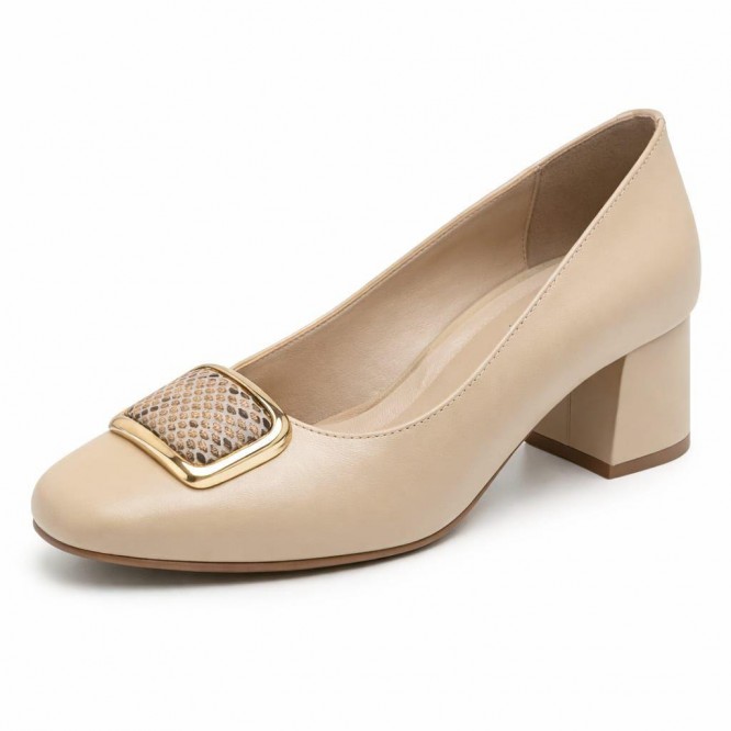 PANTOFI PREMIUM DIN PIELE NATURALA   677- NUDE/BEJ  130-178